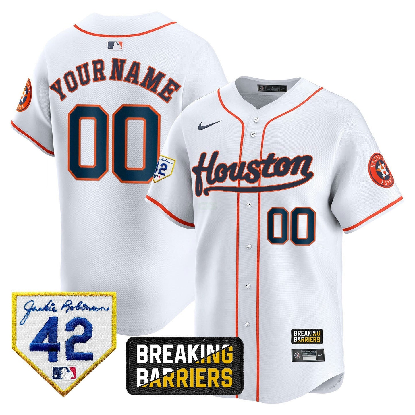Camisa MLB Houston Jackie Robinson Breaking Barriers Patch Vapor Premier Limited Jersey