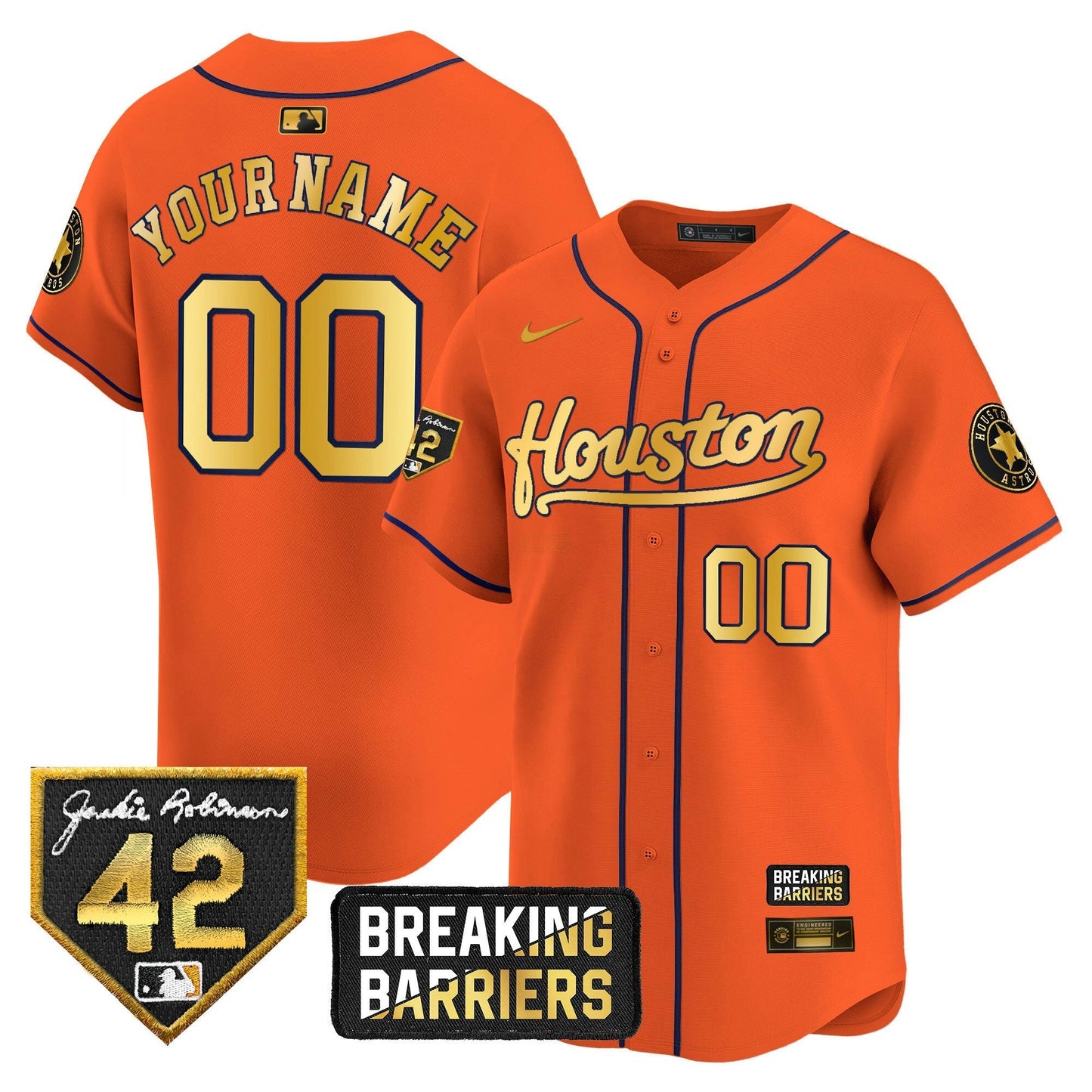 Camisa MLB Houston Jackie Robinson Breaking Barriers Patch Vapor Premier Limited Jersey