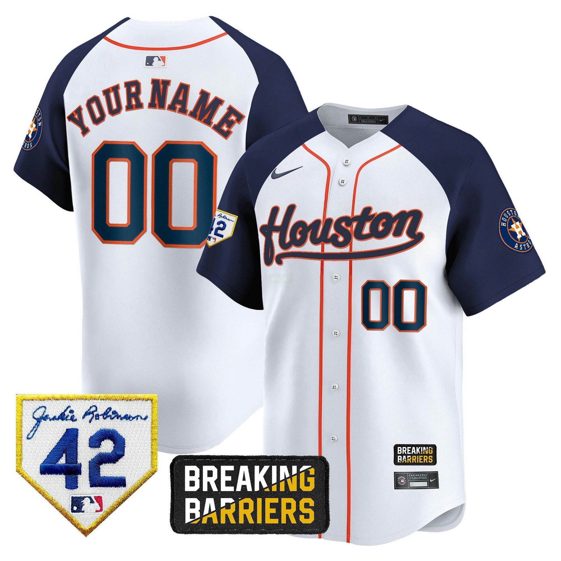 Camisa MLB Houston Jackie Robinson Breaking Barriers Patch Vapor Premier Limited Jersey