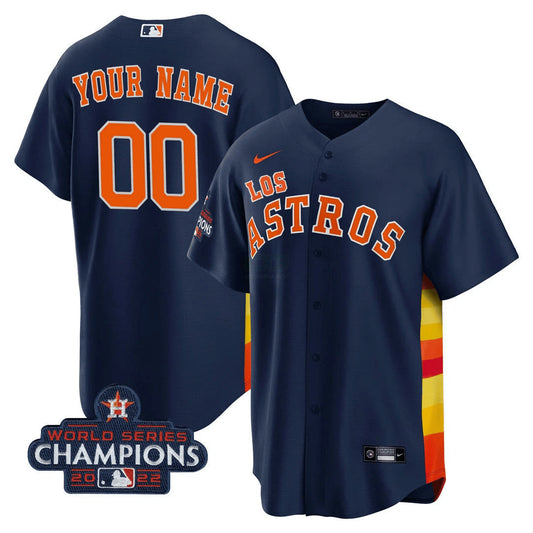 Camisa MLB Houston Astros Houston “Los ” Hispanic Heritage Champions Patch Jersey - Azul Marinho