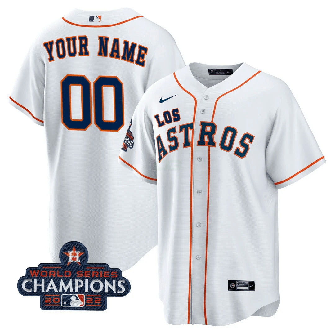 Camisa MLB Houston Astros Houston “Los ” Hispanic Heritage Champions Patch Jersey - Azul Marinho