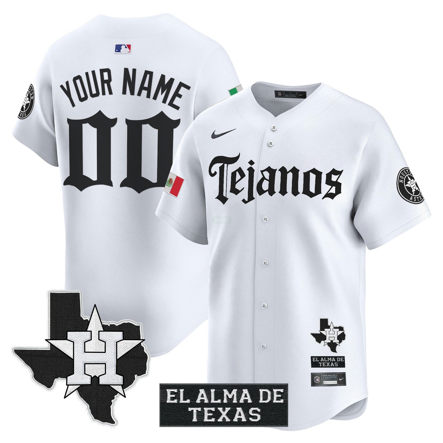 Camisa MLB Houston Mexico Tejano Barrio Style Vapor Premier Limited Jersey