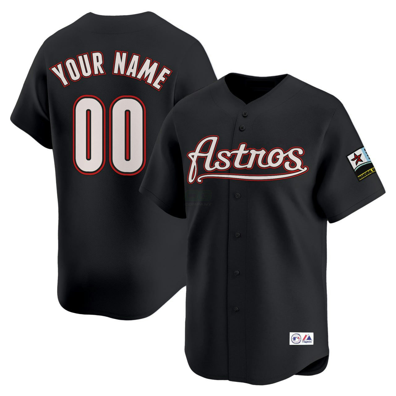 Camisa MLB Houston Retro Preta Limited Jersey - Custom