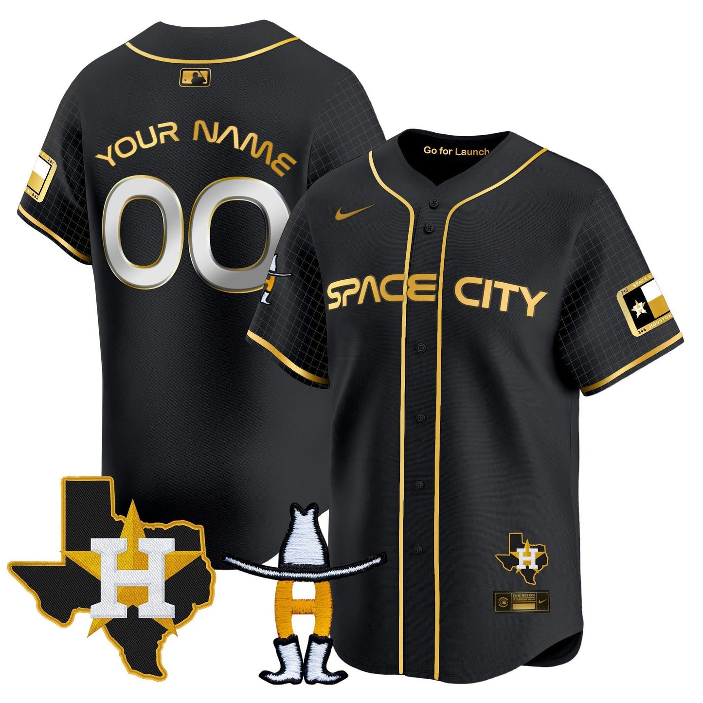 Camisa MLB Houston Space City Texas Patch Vapor Premier Limited Jersey