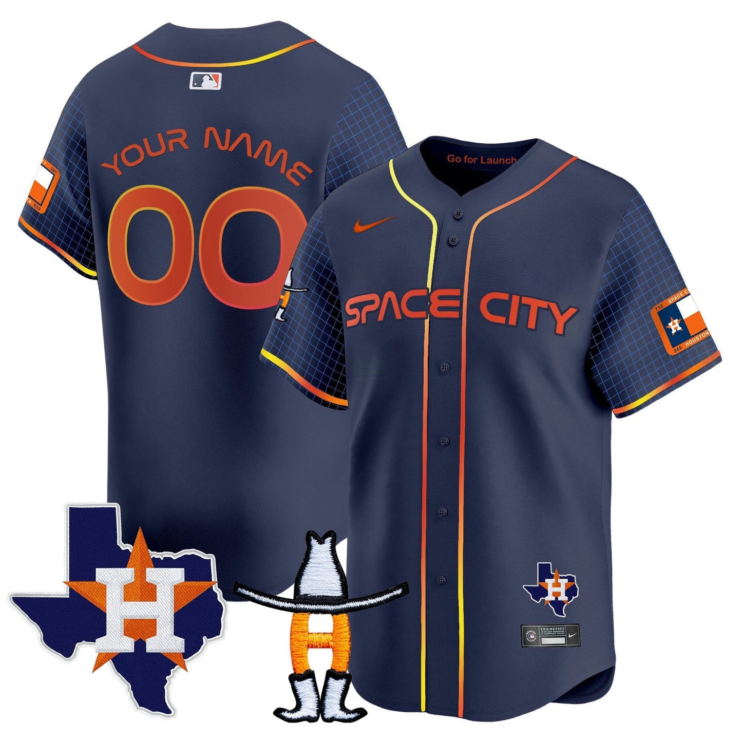 Camisa MLB Houston Space City Texas Patch Vapor Premier Limited Jersey