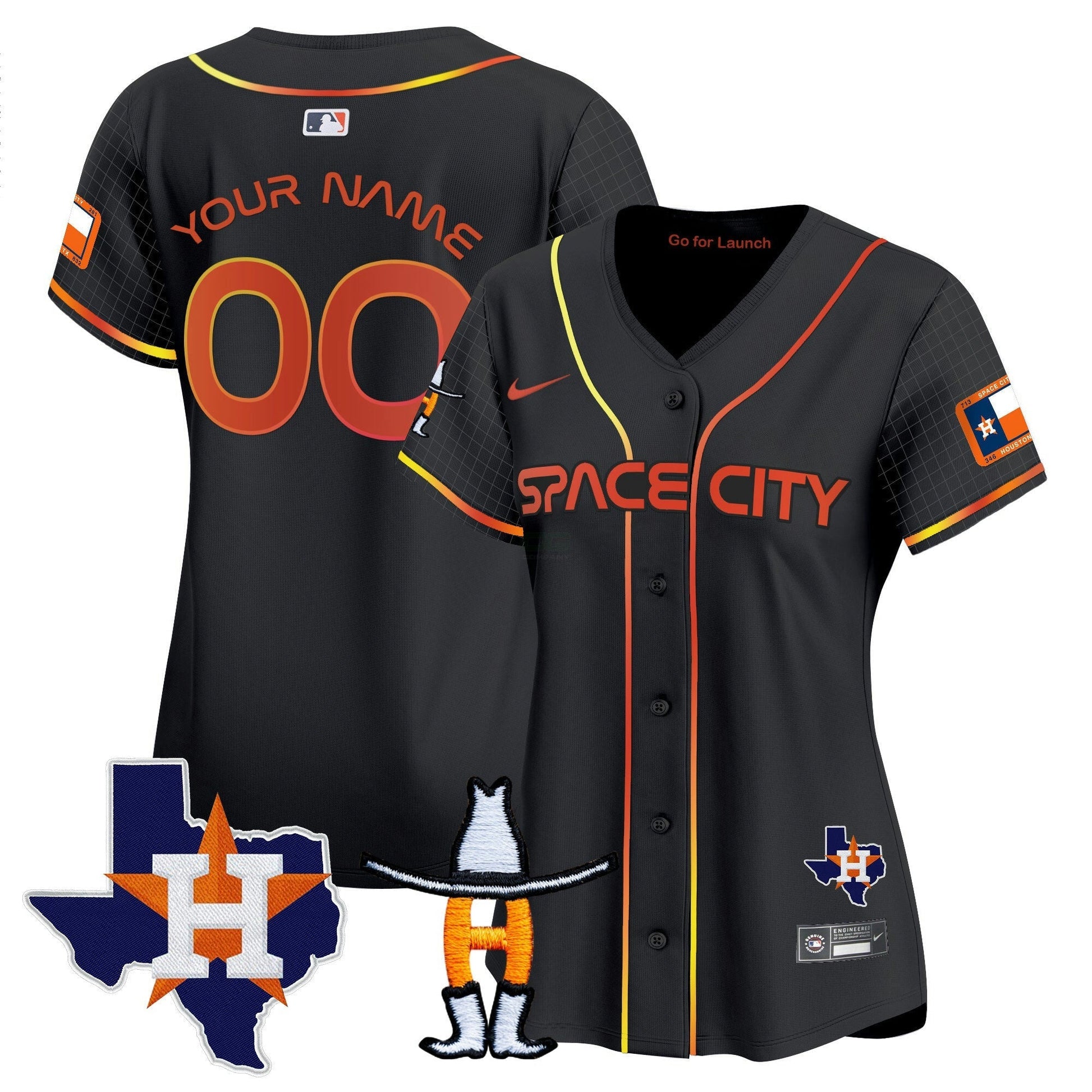 Camisa MLB Houston Space City Texas Patch Vapor Premier Limited Jersey