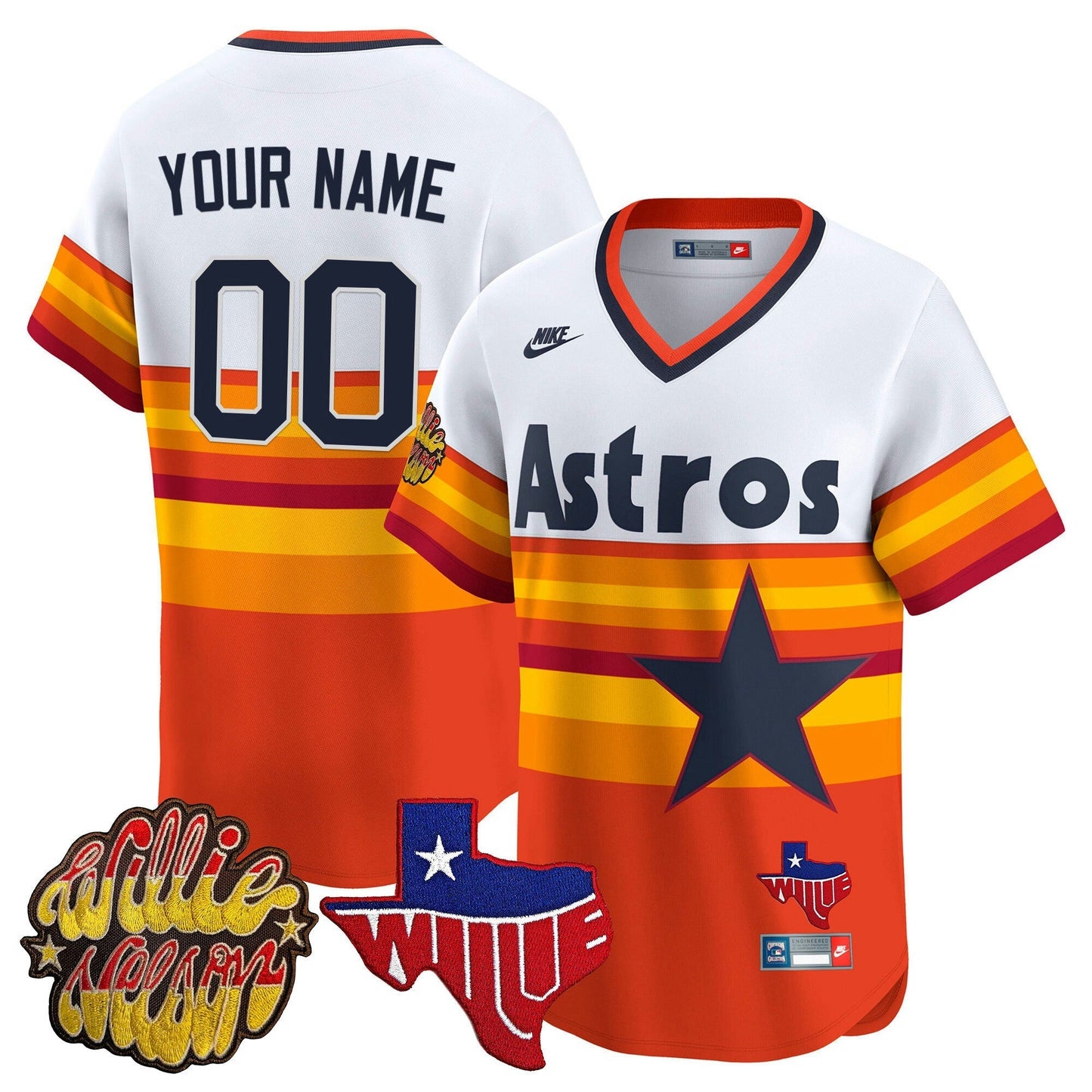 Camisa MLB Houston ‘Willie Nelson Patch’ Vapor Premier Limited Jersey