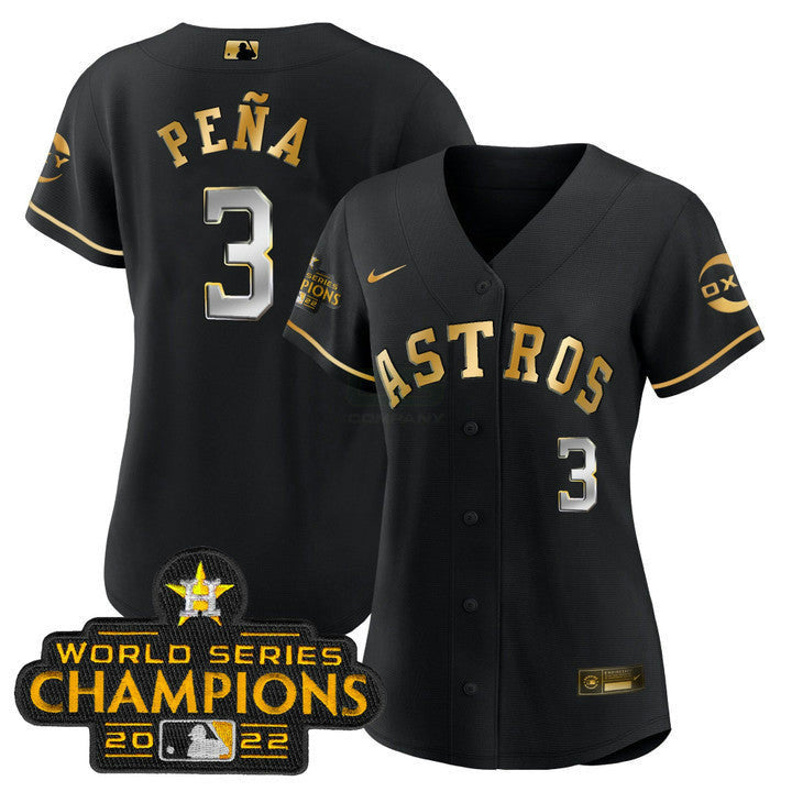 Camisa MLB Jeremy Pena Houston Black Gold Rush Jersey