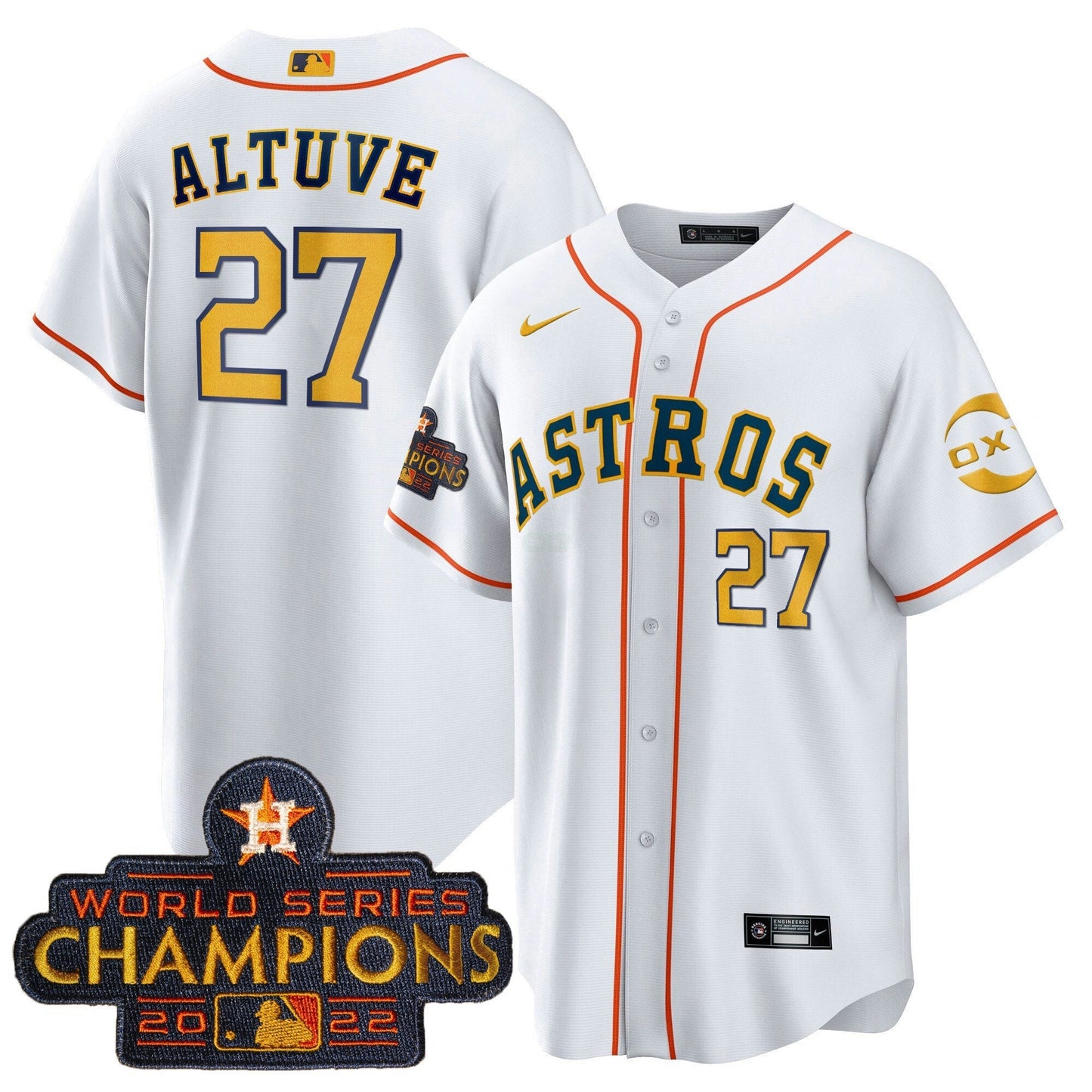 Camisa MLB Jose Altuve Houston 2023 Gold Rush Oxy Jersey