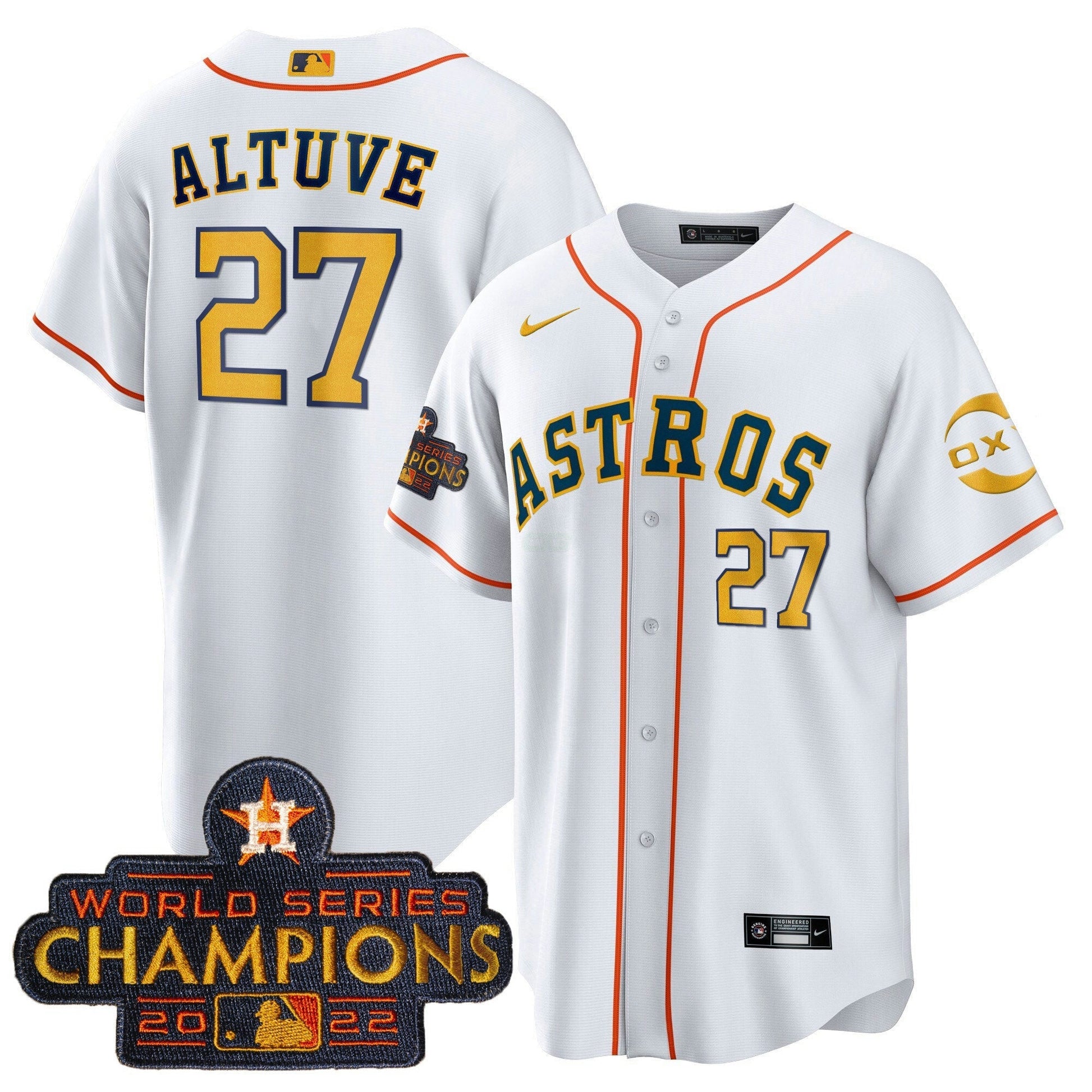 Camisa MLB Jose Altuve Houston 2023 Gold Rush Oxy Jersey
