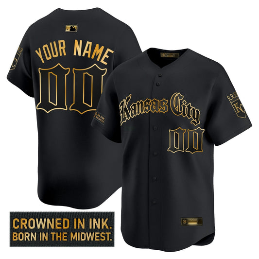 Camisa MLB Kansas City ‘Gothic Crown Edition’ Dourada Vapor Premier Limited Jersey