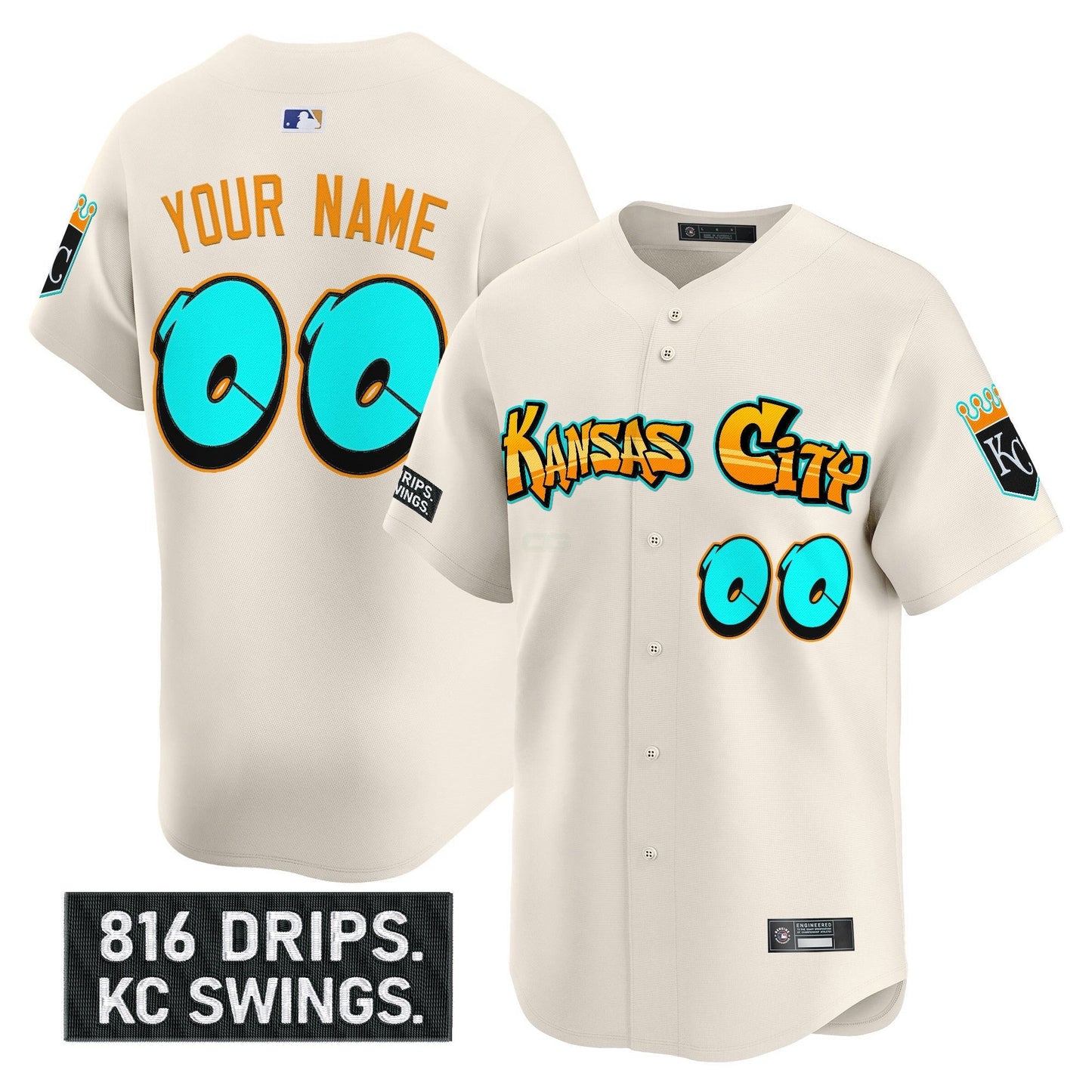 Camisa MLB Kansas City ‘Graffiti Crown Drop Edition’ Vapor Premier Limited Jersey