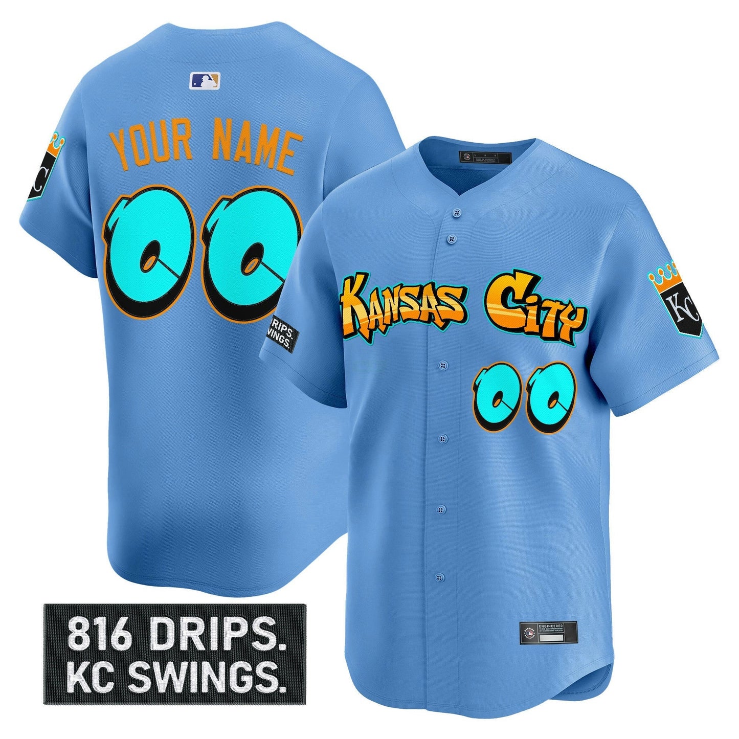 Camisa MLB Kansas City ‘Graffiti Crown Drop Edition’ Vapor Premier Limited Jersey