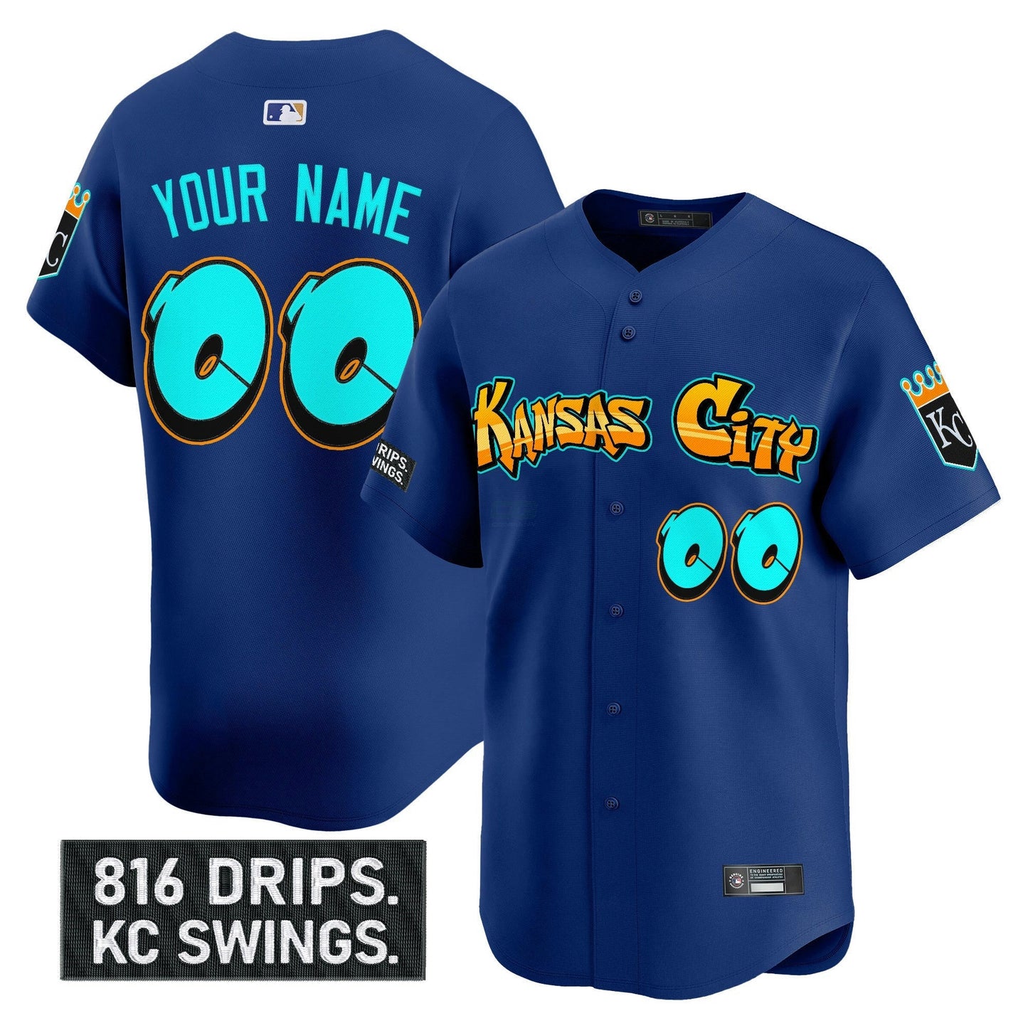 Camisa MLB Kansas City ‘Graffiti Crown Drop Edition’ Vapor Premier Limited Jersey