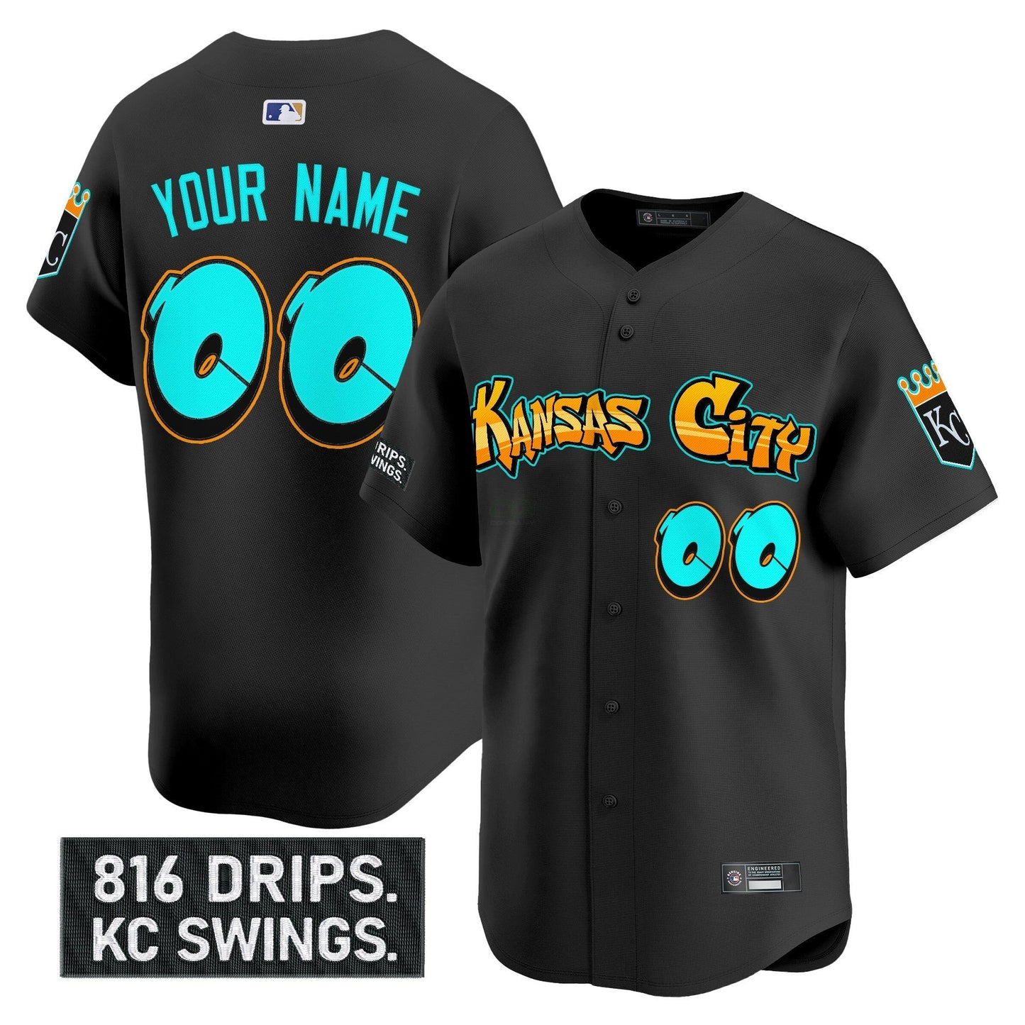 Camisa MLB Kansas City ‘Graffiti Crown Drop Edition’ Vapor Premier Limited Jersey