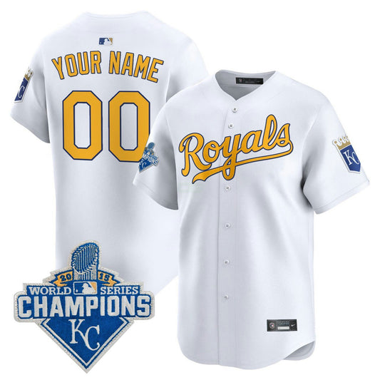 Camisa MLB Kansas City World Series Patch Branca Vapor Premier Limited Jersey - Branca