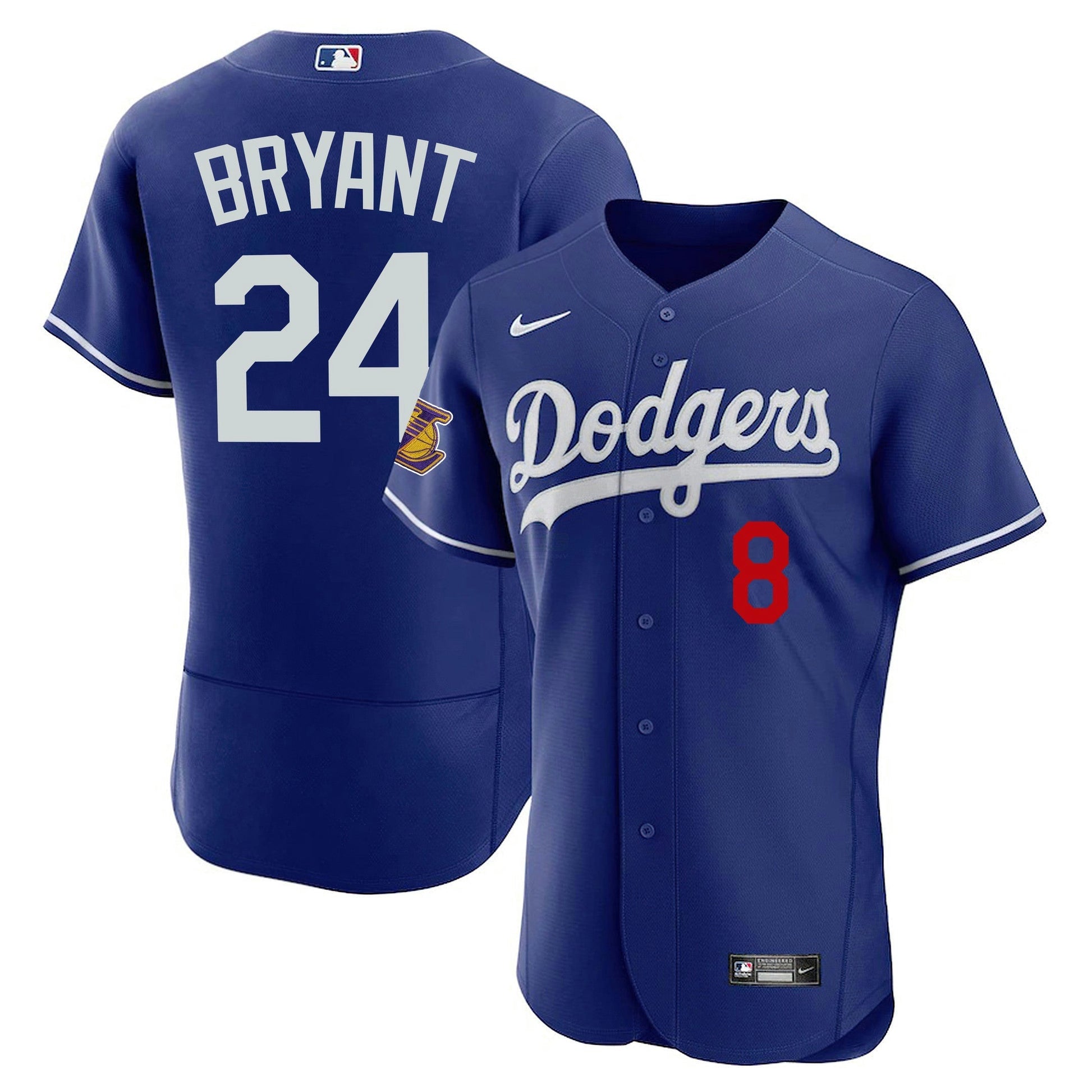 Camisa MLB Kobe Bryant Lakers Patch Flex Base Jersey
