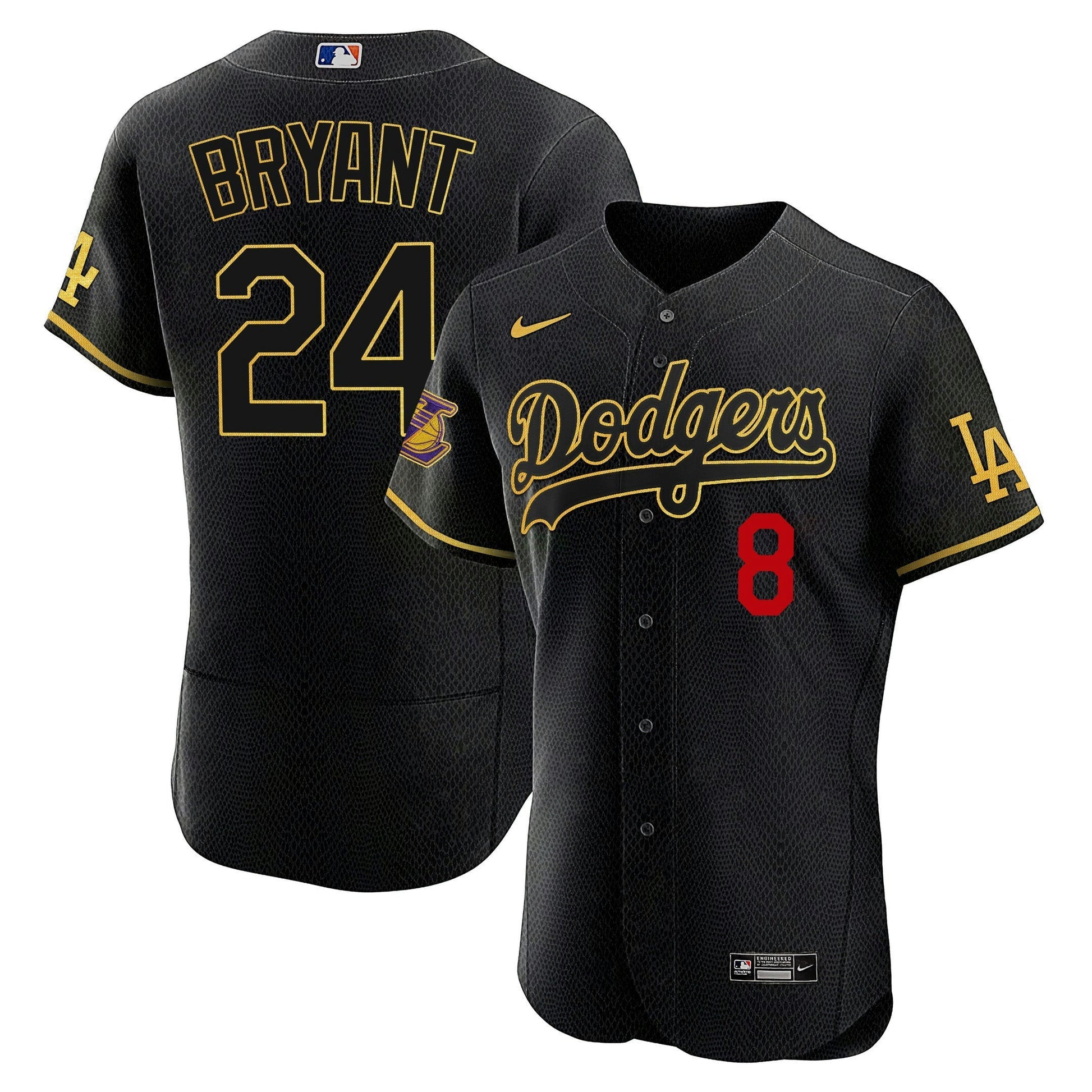 Camisa MLB Kobe Bryant Lakers Patch Flex Base Mamba Jersey