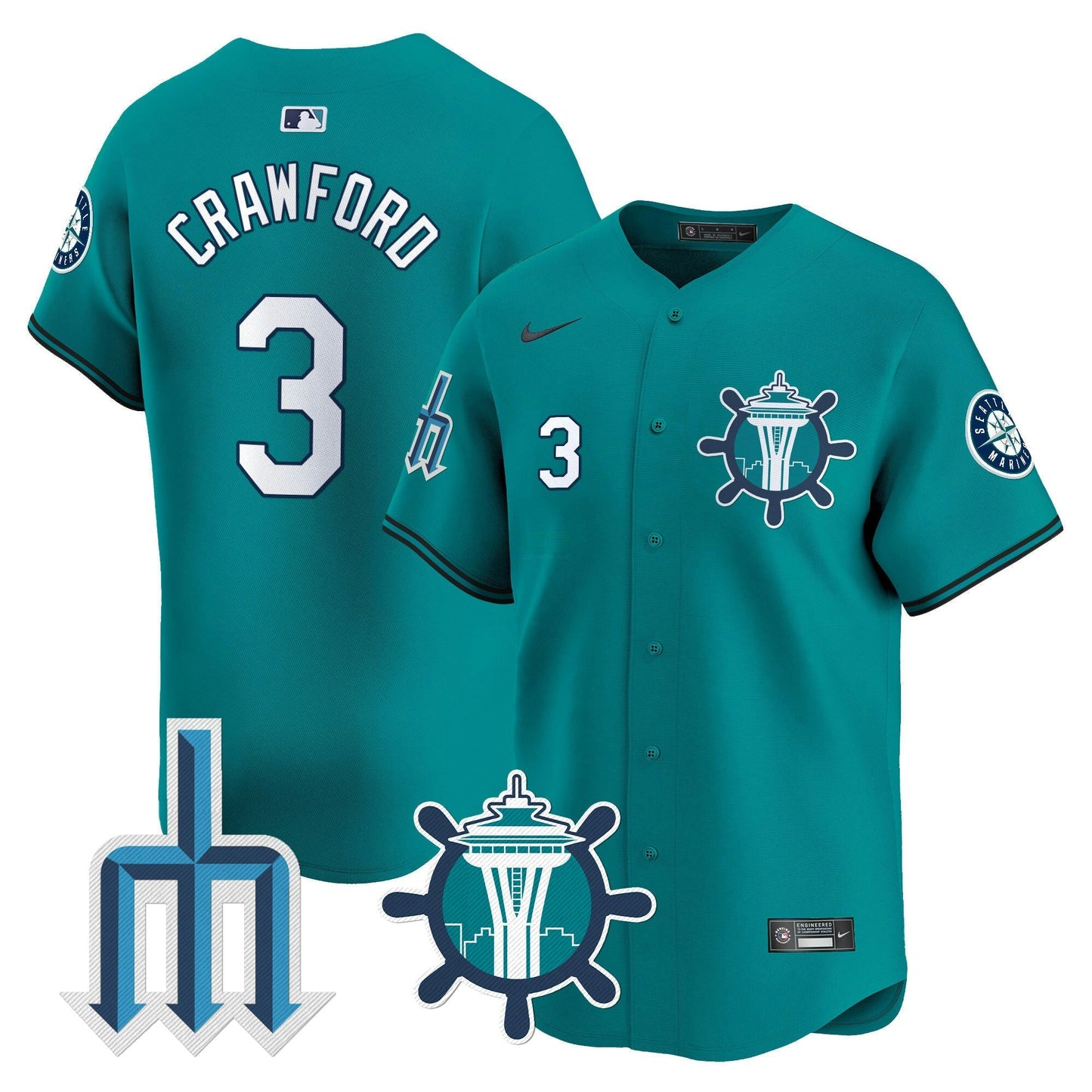 Camisa MLB Seattle Mariners Limited Jersey - Água V2