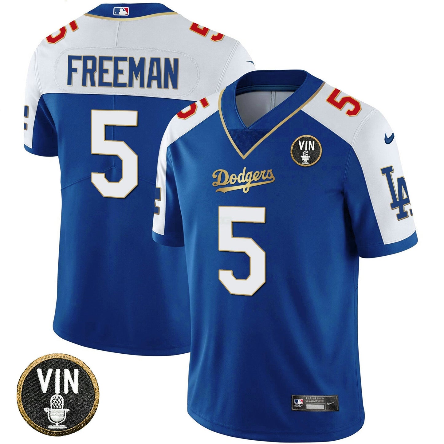Camisa MLB Los Angeles 2023 Vapor Azul Royal Dourada Jersey