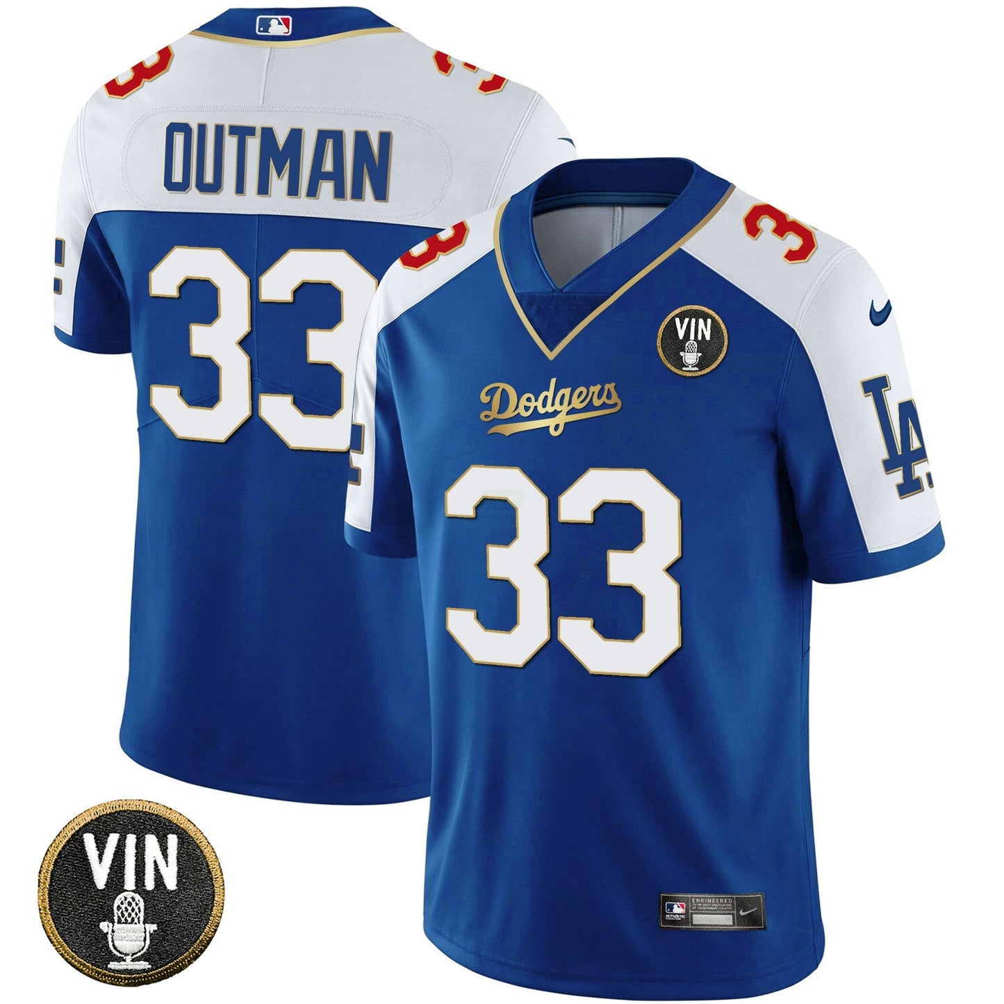 Camisa MLB Los Angeles 2023 Vapor Azul Royal Dourada Jersey