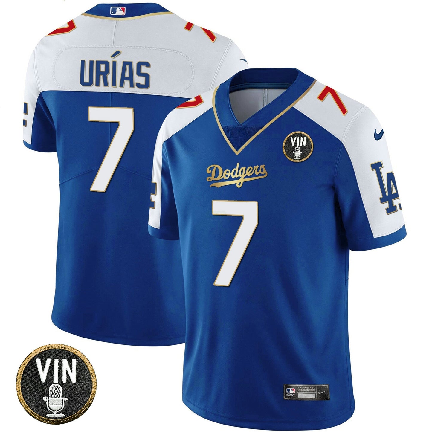 Camisa MLB Los Angeles 2023 Vapor Azul Royal Dourada Jersey