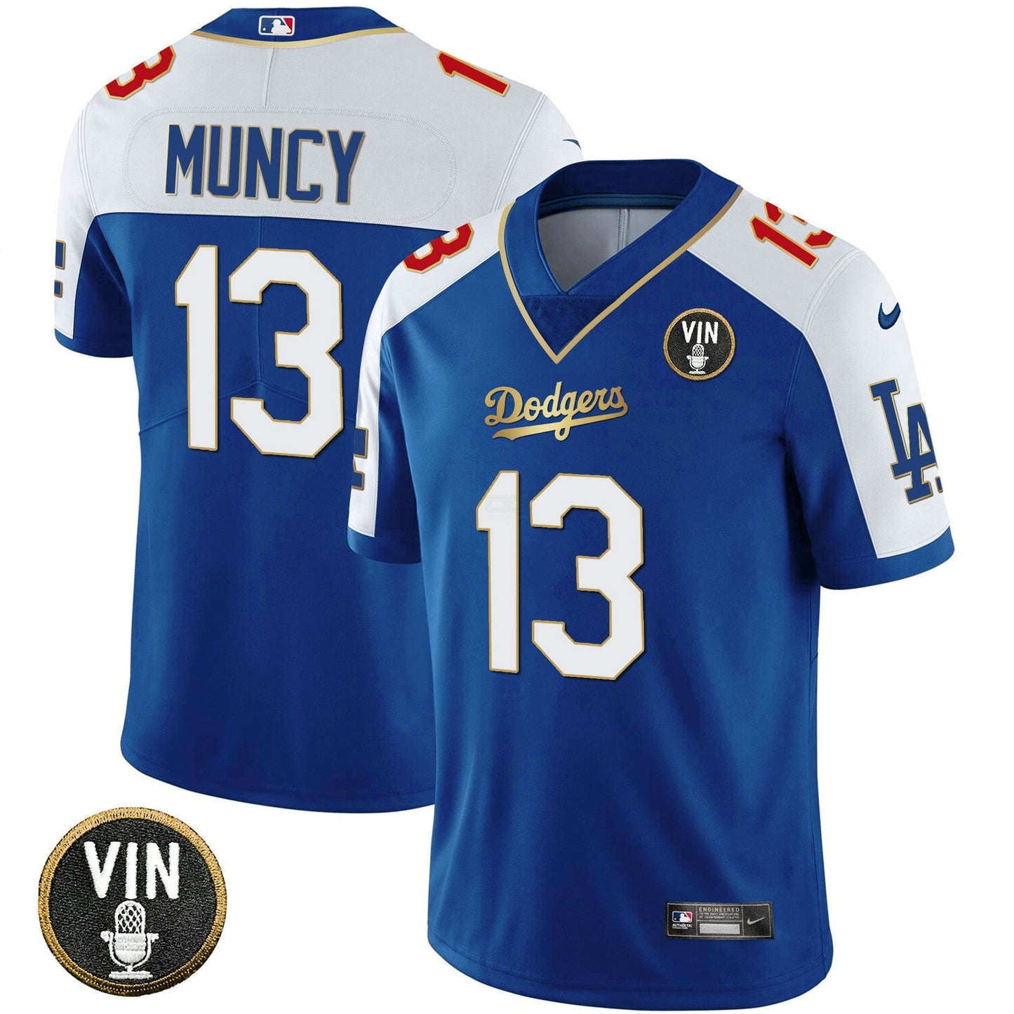 Camisa MLB Los Angeles 2023 Vapor Azul Royal Dourada Jersey
