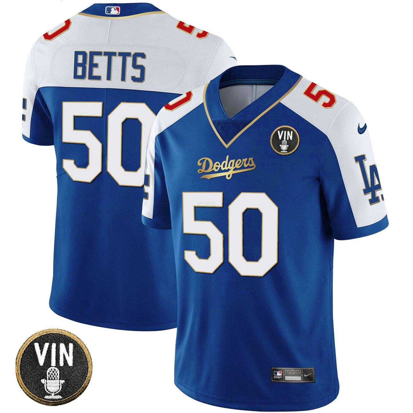 Camisa MLB Los Angeles 2023 Vapor Azul Royal Dourada Jersey