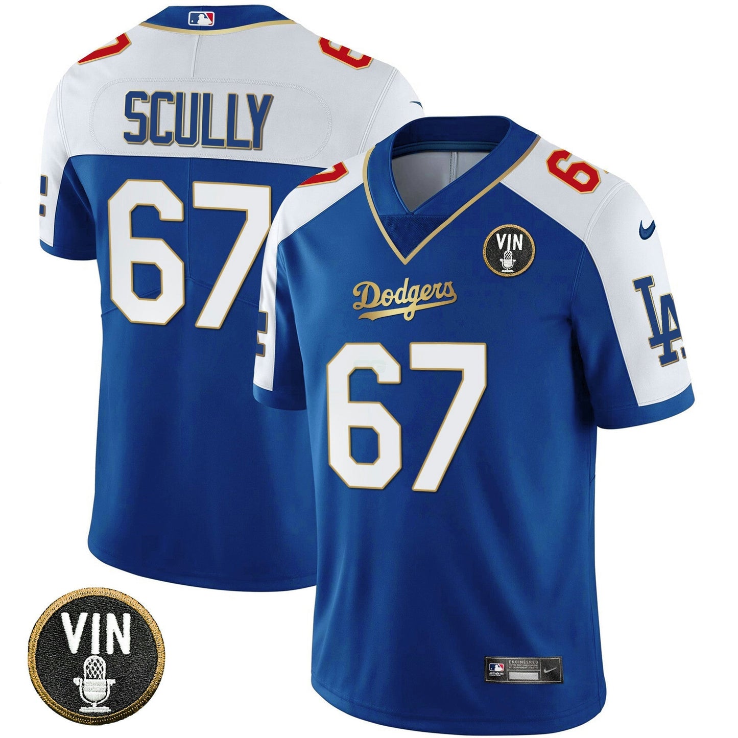 Camisa MLB Los Angeles 2023 Vapor Azul Royal Dourada Jersey