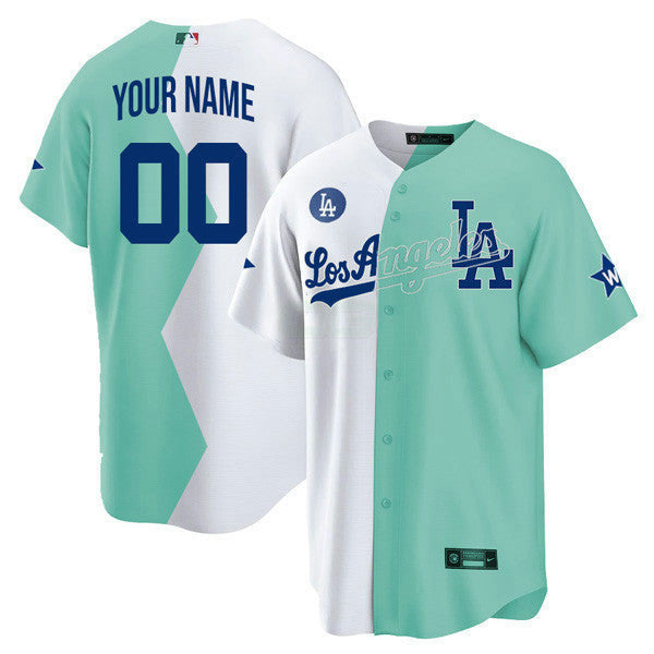 Camisa MLB Los Angeles Branca Verde 2022 All-Star Celebrity Softball Game Split Custom Name and Number Jersey