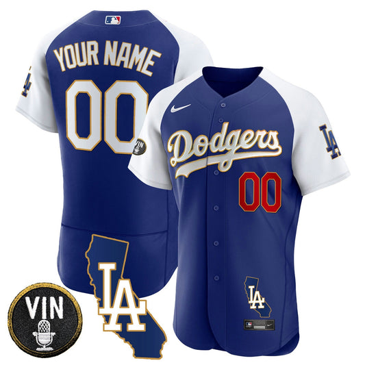 Camisa MLB Los Angeles California Patch Dourada Trim Flex Base Jersey