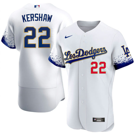 Camisa MLB Los Angeles City Connect Branca Dourada Jersey