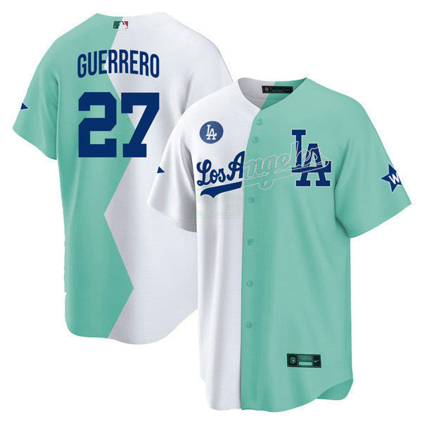 Camisa MLB Los Angeles Cool Base Branca Verde 2022 MLB All-Star Celebrity Softball Game Split Jersey