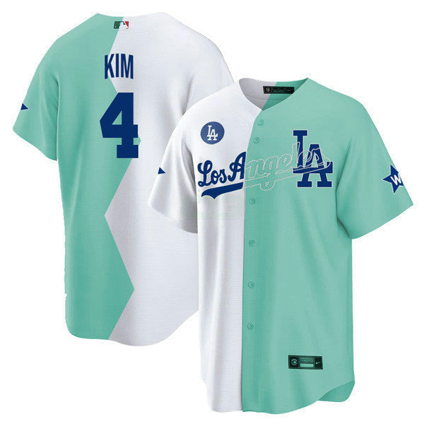 Camisa MLB Los Angeles Cool Base Branca Verde 2022 MLB All-Star Celebrity Softball Game Split Jersey