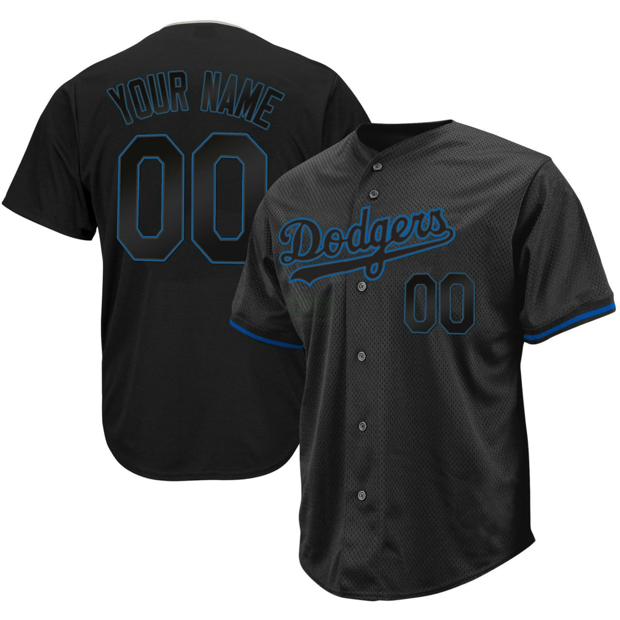 Camisa MLB Los Angeles Preta Azul Royal Jersey - Preta