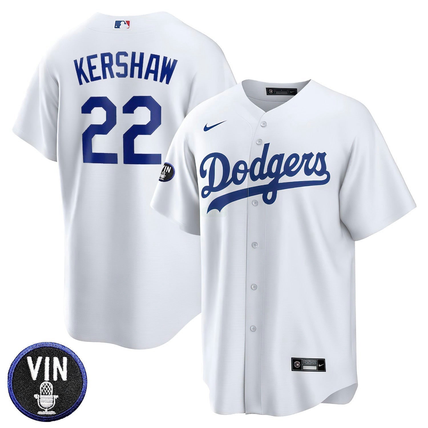 Camisa MLB Los Angeles Vin Scully Patch Home Jersey