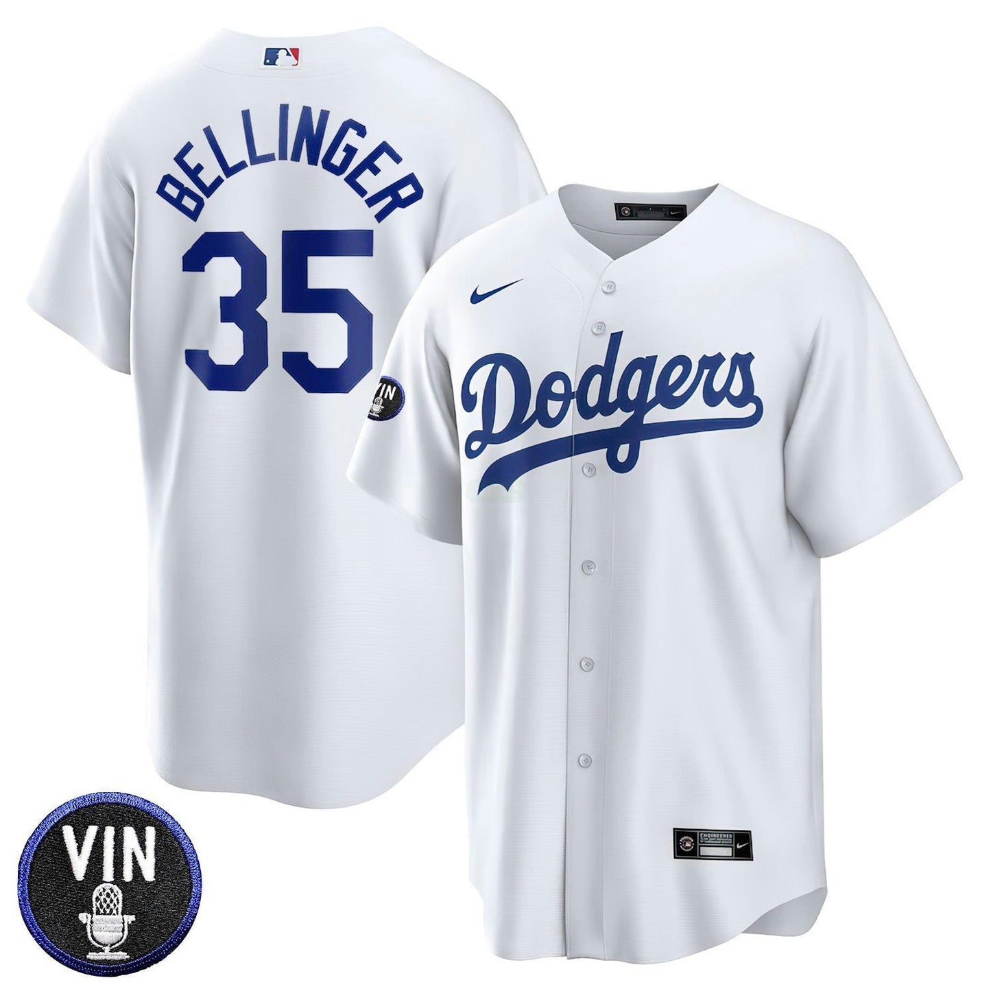Camisa MLB Los Angeles Vin Scully Patch Home Jersey