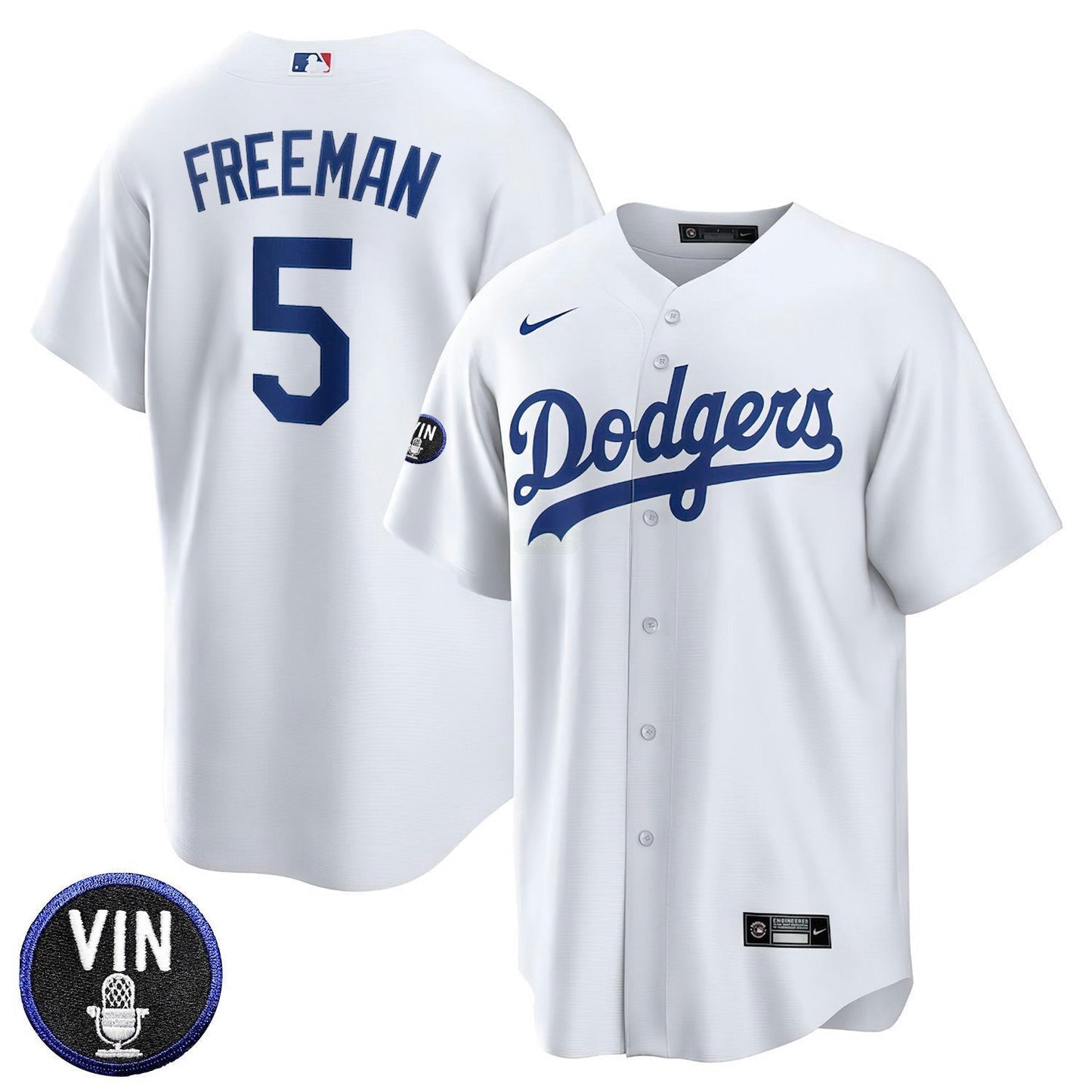 Camisa MLB Los Angeles Vin Scully Patch Home Jersey