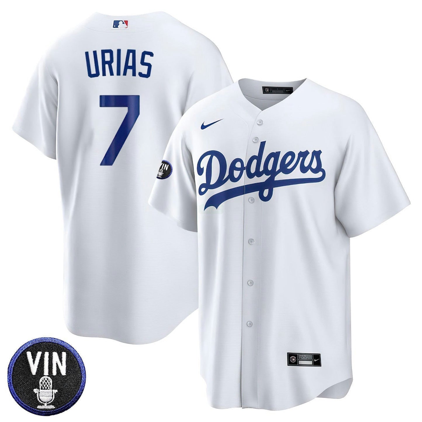 Camisa MLB Los Angeles Vin Scully Patch Home Jersey