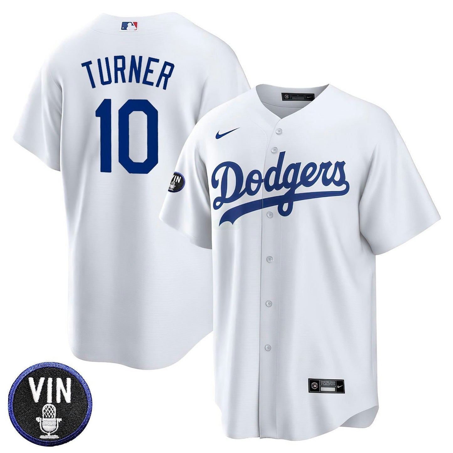 Camisa MLB Los Angeles Vin Scully Patch Home Jersey