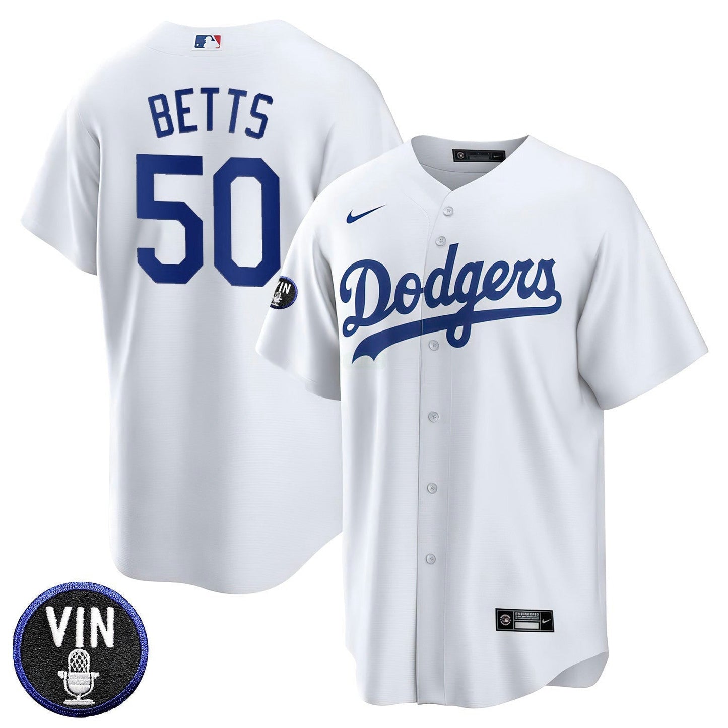 Camisa MLB Los Angeles Vin Scully Patch Home Jersey