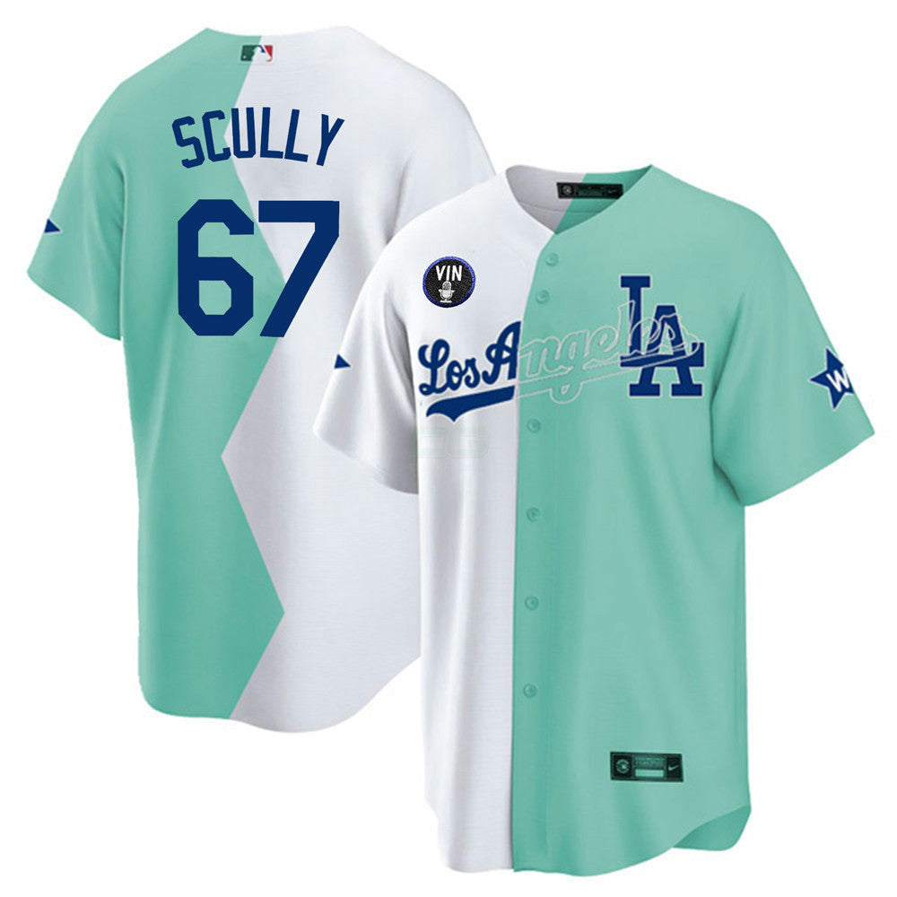 Camisa MLB Los Angeles Vin Scully Patch Jersey Collection