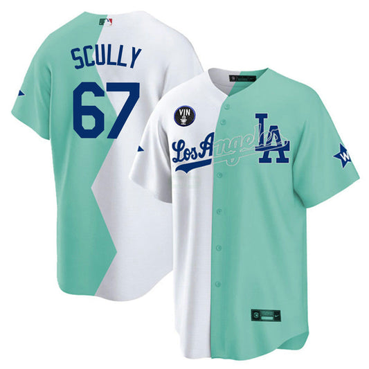 Camisa MLB Los Angeles Vin Scully Patch Jersey Collection