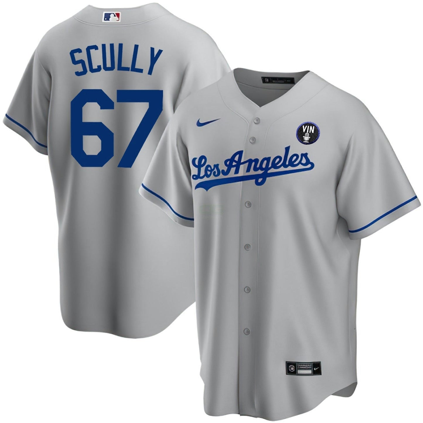 Camisa MLB Los Angeles Vin Scully Patch Jersey Collection