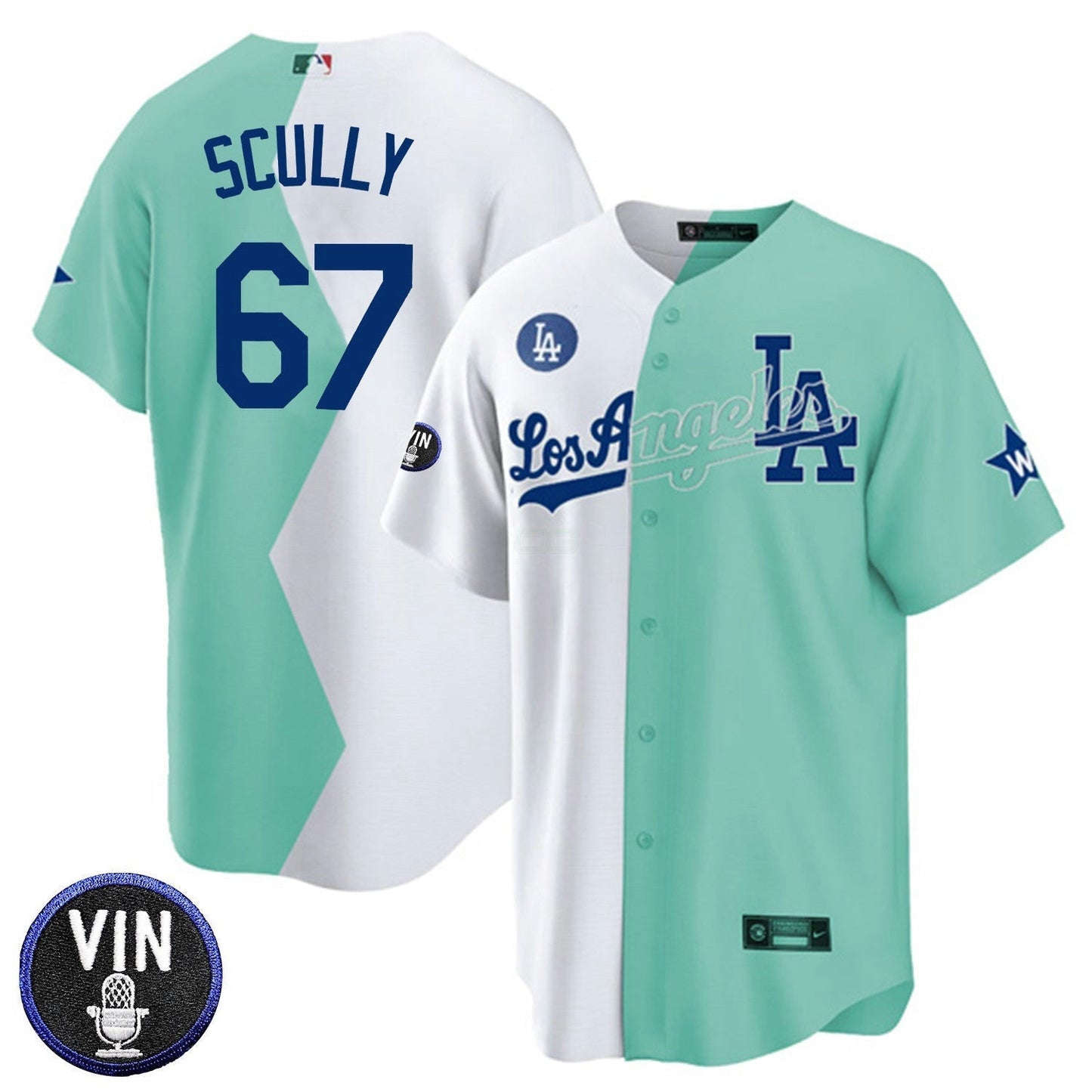 Camisa MLB Los Angeles Vin Scully Patch Jersey Collection – Stitched