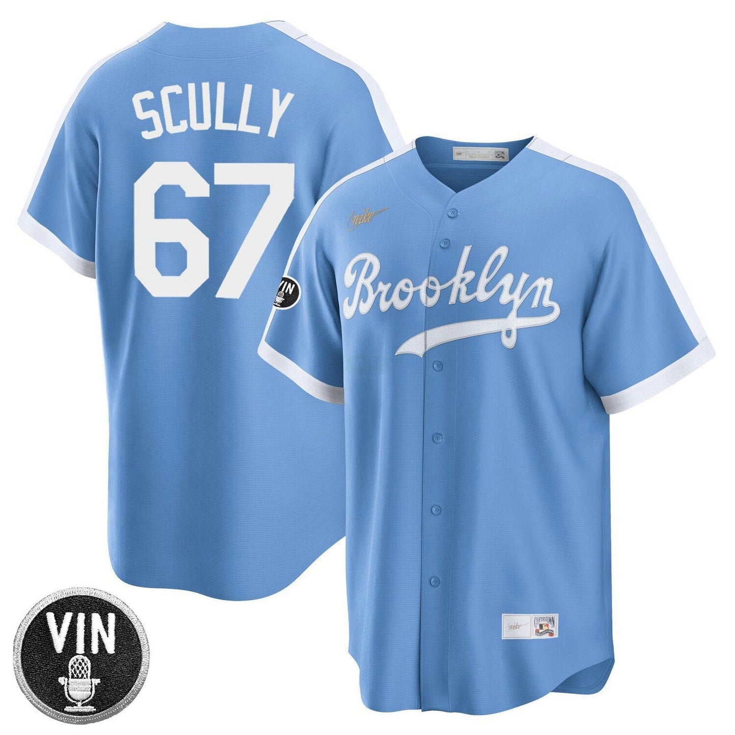 Camisa MLB Los Angeles Vin Scully Patch Jersey Collection – Stitched