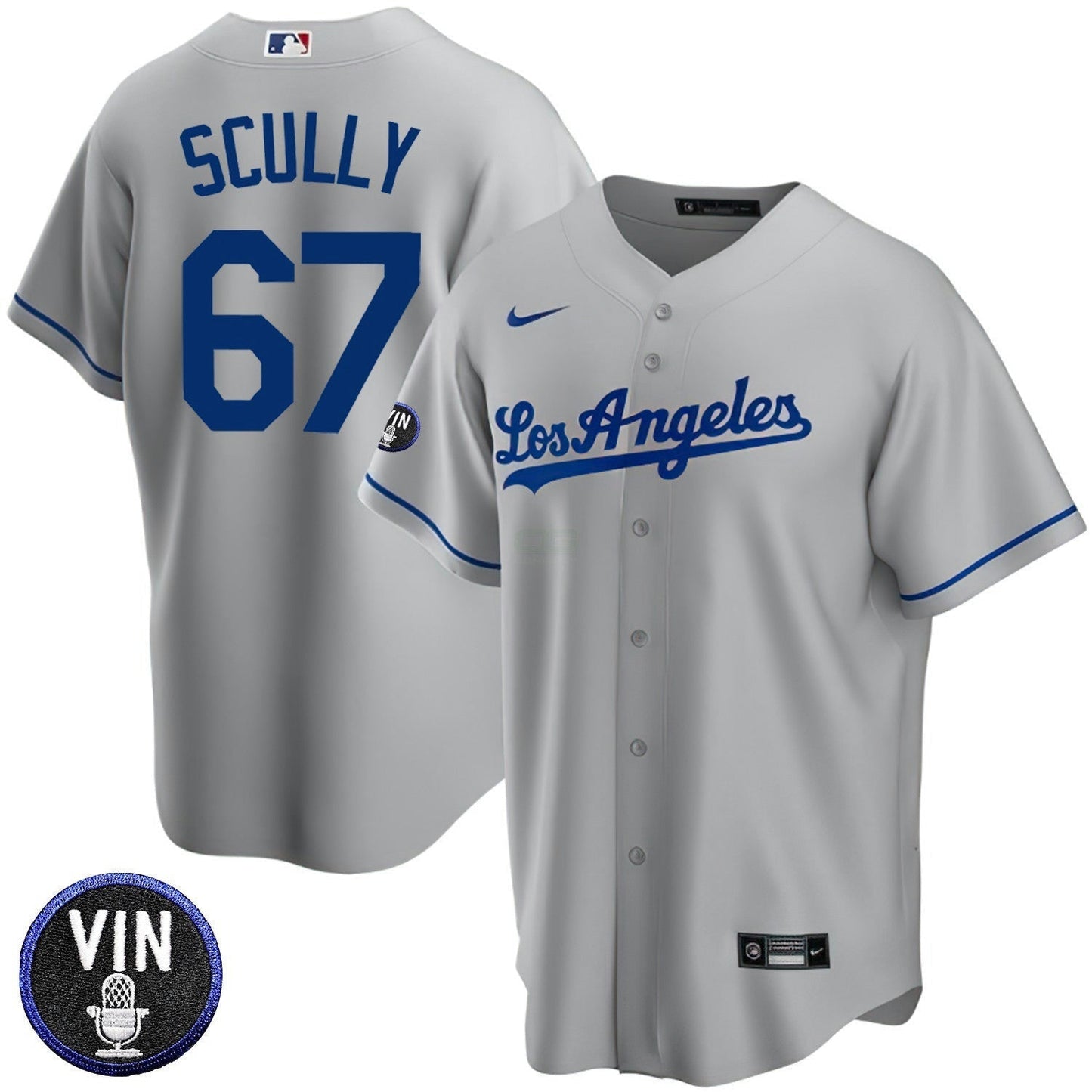 Camisa MLB Los Angeles Vin Scully Patch Jersey Collection – Stitched