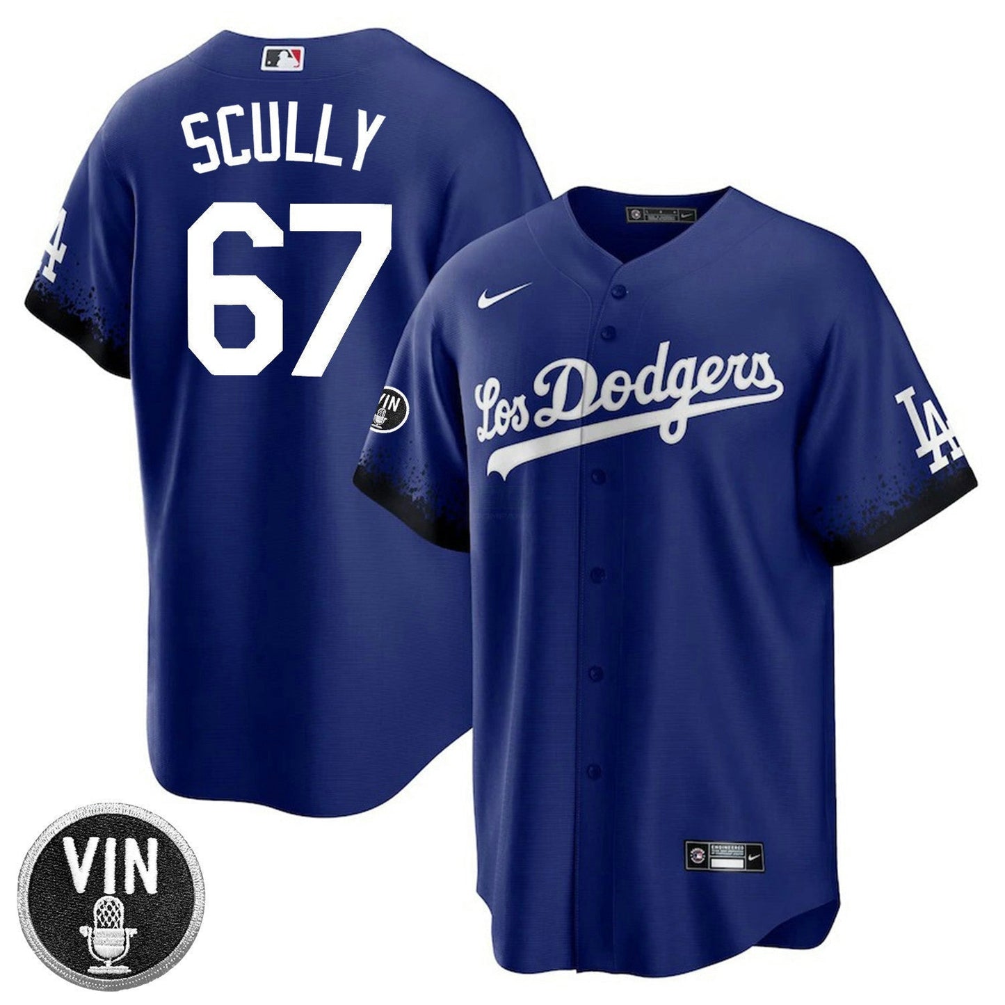 Camisa MLB Los Angeles Vin Scully Patch Jersey Collection – Stitched