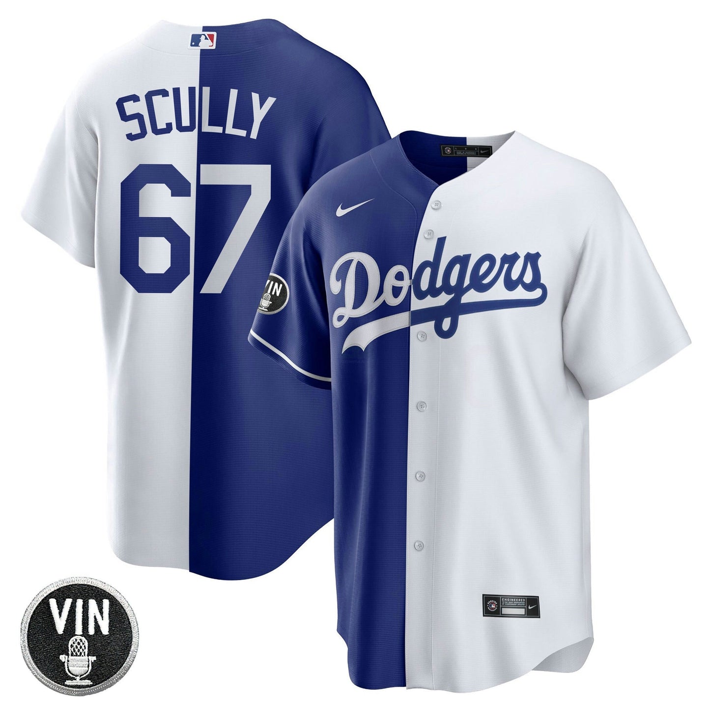 Camisa MLB Los Angeles Vin Scully Patch Jersey Collection – Stitched
