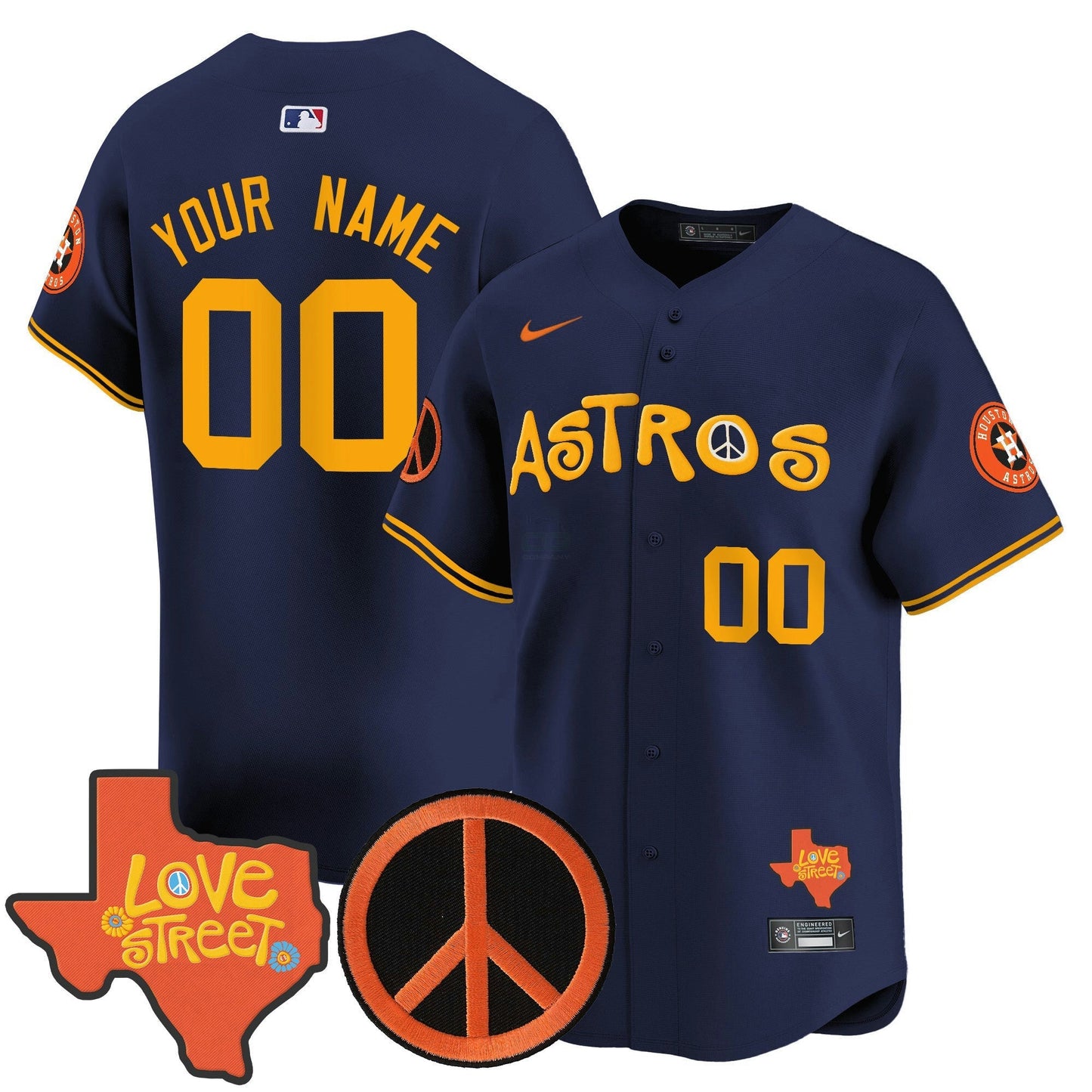 Camisa MLB Love Street & Peace Sign Patch Vapor Premier Limited Jersey